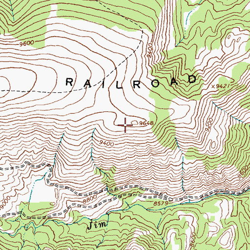 Topographic Map of Railroad Ridge, ID