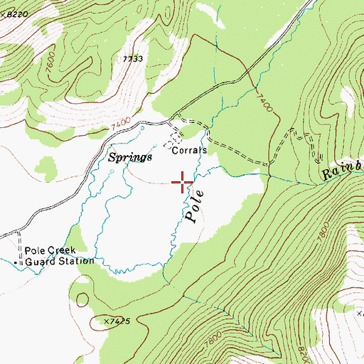 Topographic Map of Rainbow Creek, ID