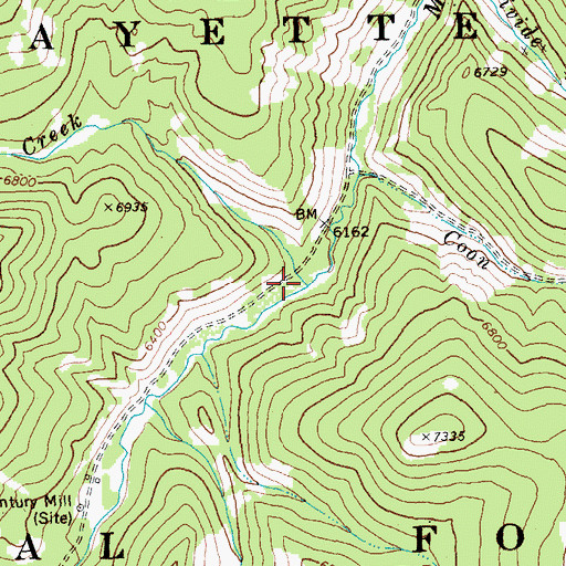 Topographic Map of Rainbow Creek, ID