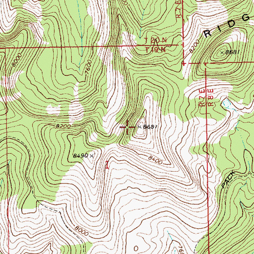 Topographic Map of Rainbow Ridge, ID