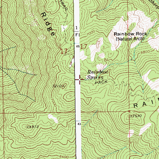 Topographic Map of Rainbow Spring, ID