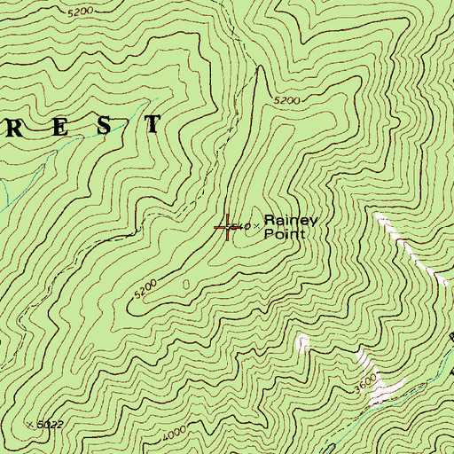 Topographic Map of Rainey Point, ID