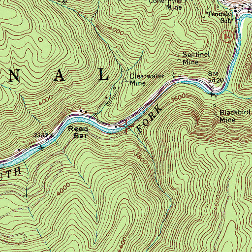 Topographic Map of Rainy Day Creek, ID