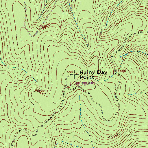Topographic Map of Rainy Day Point, ID