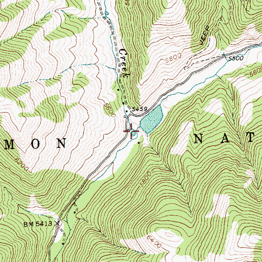 Topographic Map of Rams Creek, ID