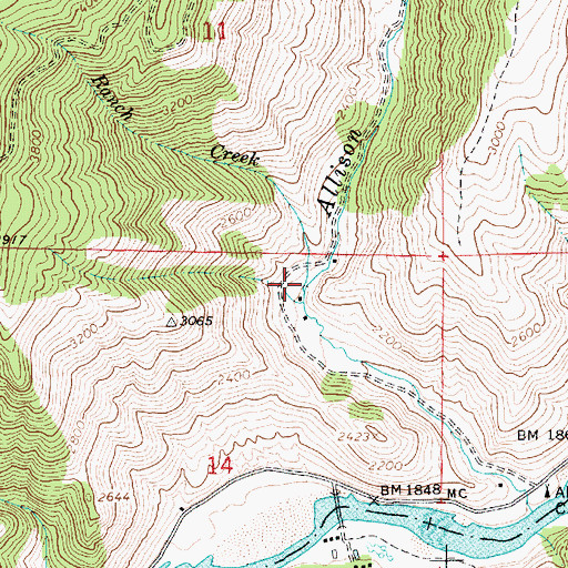 Topographic Map of Ranch Creek, ID