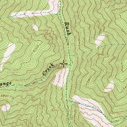Topographic Map of Range Creek, ID