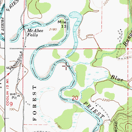 Topographic Map of Ranger Creek, ID