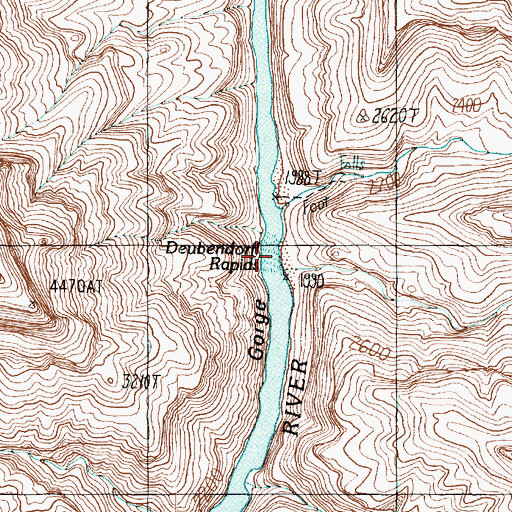 Topographic Map of Deubendorff Rapids, AZ
