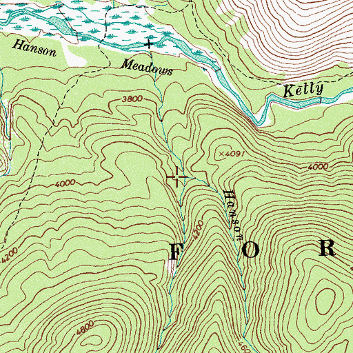 Topographic Map of Rapid Creek, ID