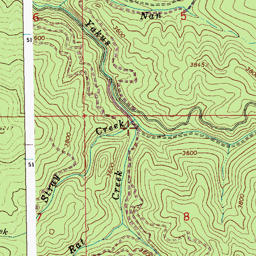 Topographic Map of Rat Creek, ID