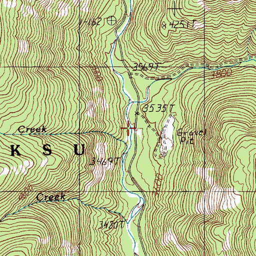 Topographic Map of Rattle Creek Cabin (historical), ID