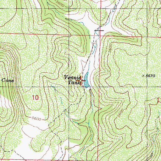 Topographic Map of Vennie Tank, AZ