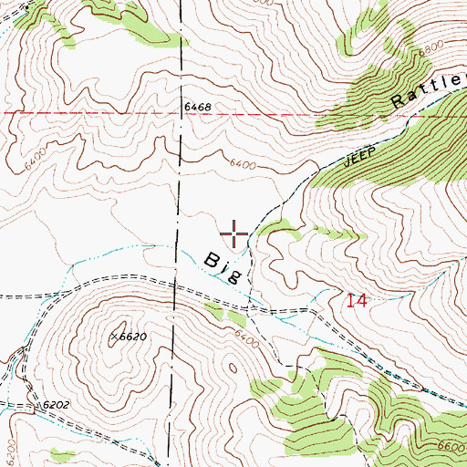 Topographic Map of Rattlesnake Canyon, ID