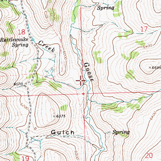 Topographic Map of Rattlesnake Creek, ID
