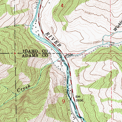 Topographic Map of Rattlesnake Creek, ID