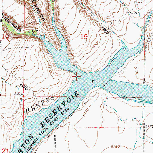 Topographic Map of Rattlesnake Creek, ID