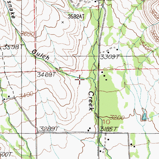Topographic Map of Rattlesnake Gulch, ID