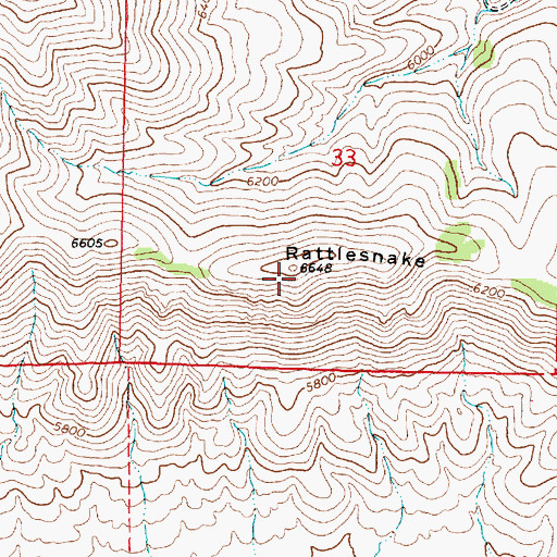 Topographic Map of Rattlesnake Point, ID