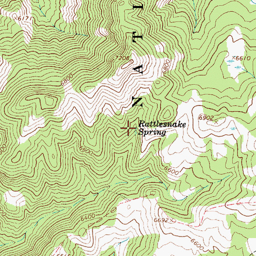 Topographic Map of Rattlesnake Spring, ID