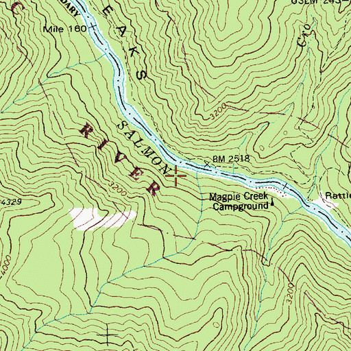 Topographic Map of Raven Creek, ID