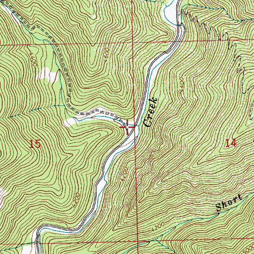Topographic Map of Rawhide Creek, ID