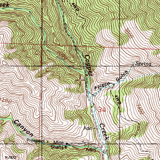 Topographic Map of Rawson Creek, ID