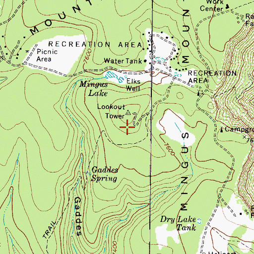 Topographic Map of View Point Trail Number One Hundred Five, AZ