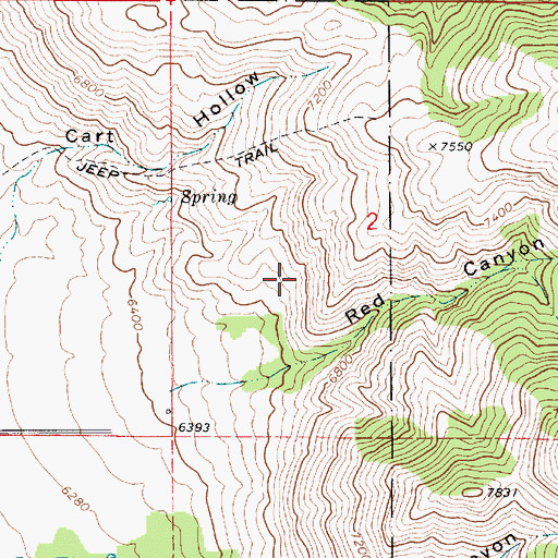 Topographic Map of Red Canyon, ID