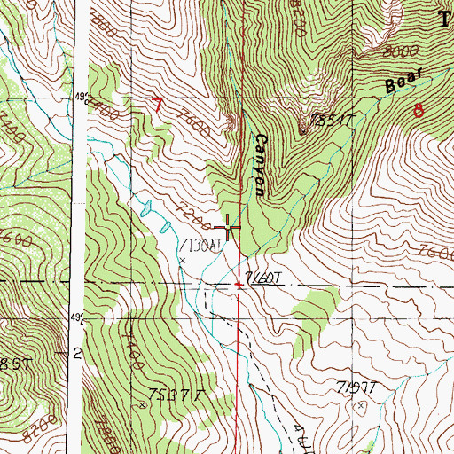 Topographic Map of Red Canyon, ID
