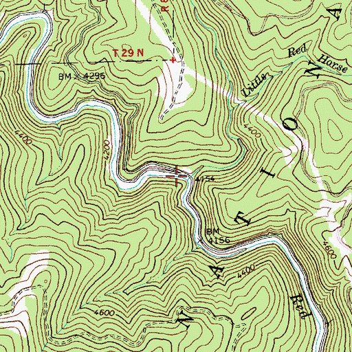Topographic Map of Red Horse Creek, ID