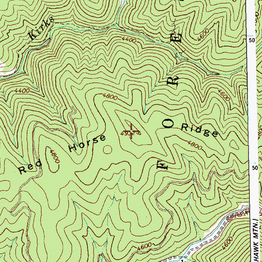 Topographic Map of Red Horse Ridge, ID