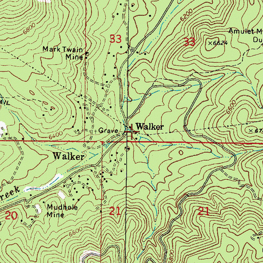 Topographic Map of Walker Substation, AZ
