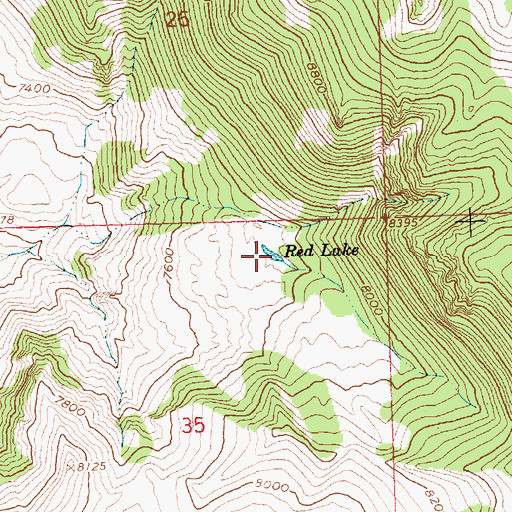 Topographic Map of Red Lake, ID