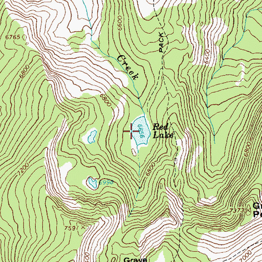 Topographic Map of Red Lake, ID