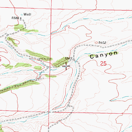 Topographic Map of Red Ledge Canyon, ID