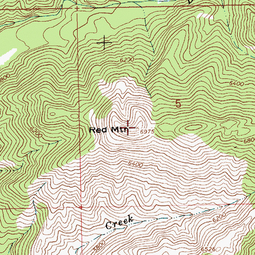 Topographic Map of Red Mountain, ID