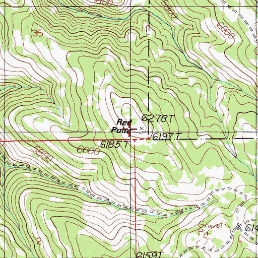 Topographic Map of Red Point, ID