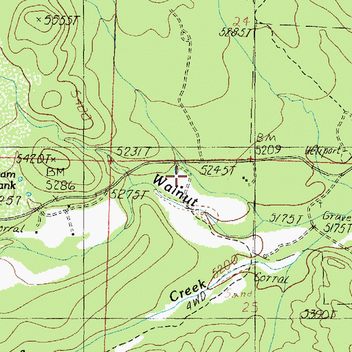 Topographic Map of Walnut Creek Work Center, AZ