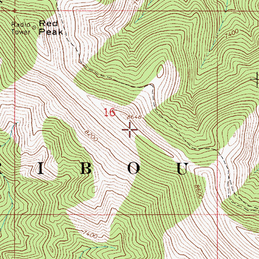 Topographic Map of Red Ridge, ID