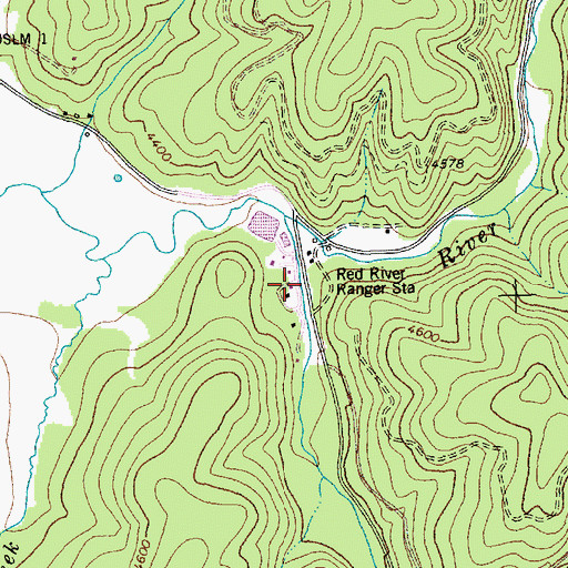 Topographic Map of Red River Ranger Station, ID