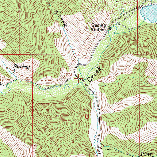 Topographic Map of Red Spring Creek, ID
