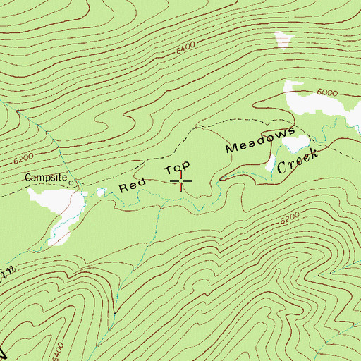 Topographic Map of Red Top Meadows, ID
