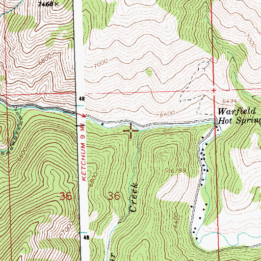 Topographic Map of Red Warrior Creek, ID