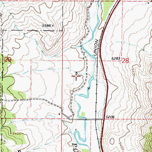 Topographic Map of Reed Canyon, ID