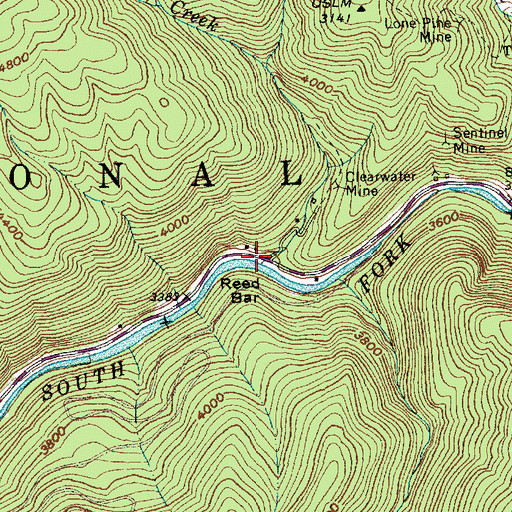Topographic Map of Reed Creek, ID