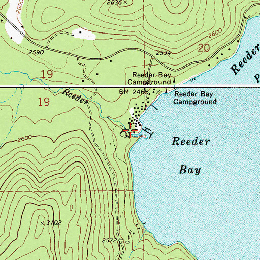 Topographic Map of Reeder Creek, ID
