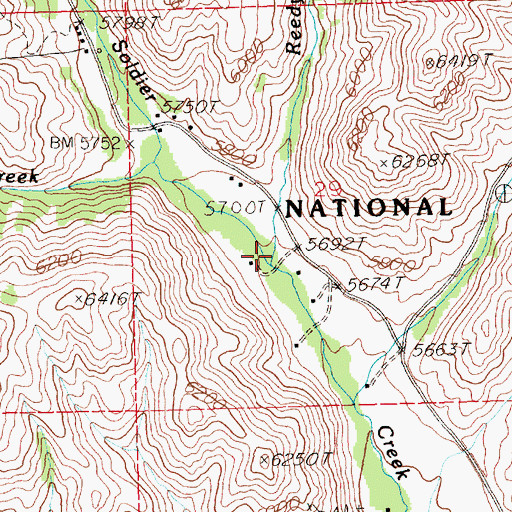 Topographic Map of Reedy Creek, ID