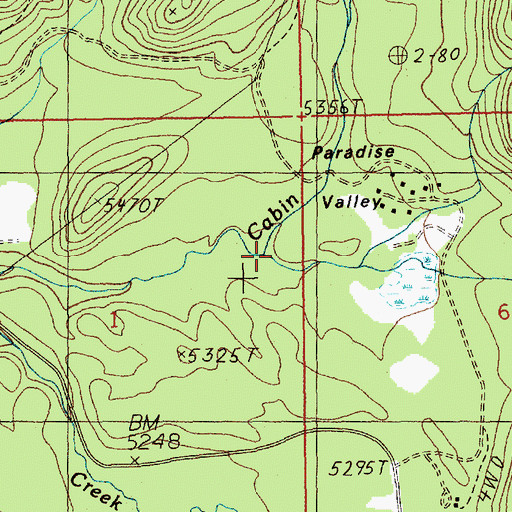 Topographic Map of Reeves Creek, ID