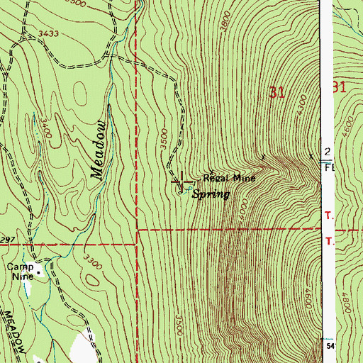 Topographic Map of Regal Mine, ID